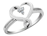 Diamond Accent Heart Ring in Sterling Silver