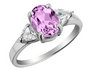 Pink Sapphire & White Topaz Ring in Sterling Silver