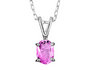 Created Pink Sapphire  Pendant Necklace in Sterling Silver