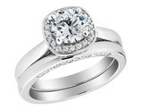 1.45 Carat (ctw I1, H-I) Diamond Engagement Ring & Wedding Band Set in 14K White Gold