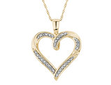 Diamond Heart Pendant Necklace 1/10 Carat (ctw) in 10K Yellow Gold