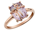 2.50 Carat (ctw) Pink Amethyst Ring in 10K Rose Pink Gold