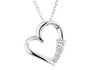 White Topaz Heart Pendant in Sterling Silver with Chain