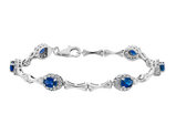 4.0 Carat (ctw) Lab-Created Blue & White Sapphire Bracelet in Sterling Silver