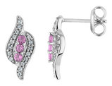 3/10 Carat (ctw) Lab-Created Pink and White Sapphire Earrings in Sterling Silver