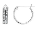 Diamond Hoop Earrings 1/5 Carat (ctw) in 10K White Gold