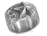 David Sigal Men's Band Ring in Stainless Steel (Synthetic Crystals)