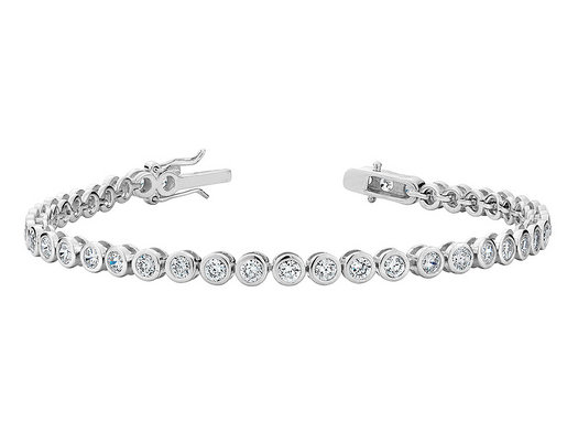 4.0 Carat (ctw) Lab-Created White Topaz Tennis Bracelet in Sterling Silver