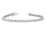 4.0 Carat (ctw) Lab-Created White Topaz Tennis Bracelet in Sterling Silver