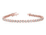 White Topaz Tennis Bracelet 5.5 Carat (ctw) in Sterling Silver with Rose Gold Plating
