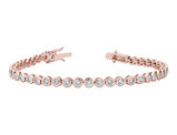 4.0 Carat (ctw) Lab Created White Topaz Tennis Bracelet in Sterling Silver with Rose Gold Plating
