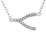 White Topaz Wishbone Pendant Necklace in Sterling Silver with Chain