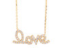 Crystal Love Pendant Necklace 2/5 Carat (ctw) in Yellow Gold Plating over Sterling Silver
