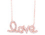 Crystal Love Pendant Necklace 2/5 Carat (ctw) in Sterling Silver with Rose Gold Plating