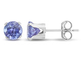 Tanzanite Solitaire Stud Earrings 3/4 Carat (ctw) in Sterling Silver