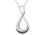 Black and White Diamond Infinity Pendant Necklace in Sterling Silver with Chain