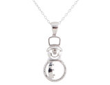 Snowman Pendant Necklace with Diamond Accent in Sterling Silver with Chain