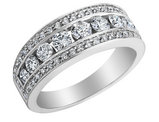 1.00 Carat (ctw G-H, I2-I3) Diamond Anniversary Band Ring in 14K White Gold