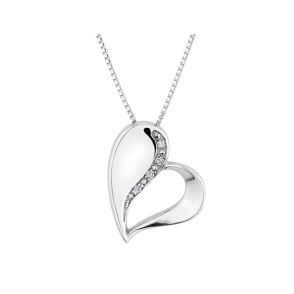 【STONEHENgE】Silver Material Two Heart Necklace SC1778 Double Heart Necklace, Sterling Silver, White Clear Stones