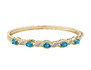 Blue Topaz Bangle in Sterling Silver with 14K Yellow Gold Pating