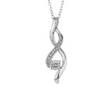 Diamond Infinity Pendant Necklace in Sterling Silver with Chain