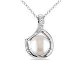 Freshwater Cultured 9-9.5mm Pearl Pendant Necklace in Sterling Silver with Chain