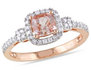 Diamond and Morganite 4/5 Carat (ctw) Fashion Ring in 10K Pink Gold