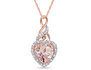 Morganite and Diamond Heart Pendant Necklace 1.80 Carat (ctw) in 10K Rose Gold with Chain