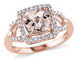 2.20 Carat (ctw) Morganite and Diamond Ring in 10K Rose Gold