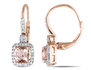 Morganite and Diamond 1.30 Carat (ctw) Earrings in 10K Pink Gold