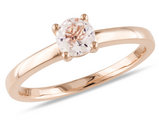 1/2 Carat (ctw) Morganite Solitaire Ring in 10K Rose Gold