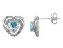 Aquamarine Heart Earrings in Sterling Silver
