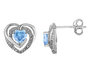 Blue Topaz Heart Earrings in Sterling Silver