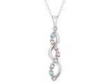 Sterling Silver Lab-Created Opal Infinity Pendant Necklace with Chain