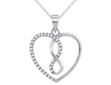 Infinite Love Diamond Pendant Necklace 1/10 Carat (ctw) 10K White Gold with Chain