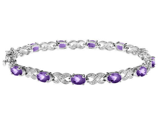 4.00 Carat (ctw) Amethyst Bracelet in Sterling Silver