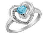 2/5 Carat (ctw) Blue Topaz Heart Ring in Sterling Silver