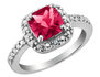Created Ruby and Diamond Ring 2.0 Carat (ctw) in Sterling Silver