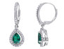 Created Emerald and Created White Sapphire 2.0 Carat (ctw) in Sterling Silver