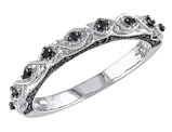 Black Diamond Ring 1/8 Carat (ctw) in 10k White Gold