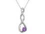 Amethyst Infinity Pendant Necklace with Diamond  