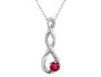 Created Ruby Infinity Pendant Necklace  