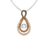 Glittering Stars Dancing Diamond Infinity Pendant 2/5 (ctw) 14K Rose Gold with Chain