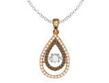 Glittering Stars Dancing Diamond Tear Drop Pendant 1/2 Carat (ctw) 14K Rose Gold with Chain