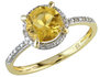 Citrine and Diamond 1.30 Carat (ctw) Ring in 10K Yellow Gold