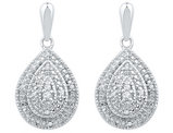 Diamond Teardrop Earrings 1/10 Carat (ctw) in Sterling Silver