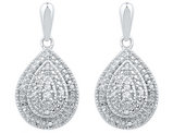 Diamond Teardrop Earrings 1/10 Carat (ctw) in Sterling Silver