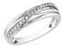Diamond Stackable Ridged Ring in Sterling Silver