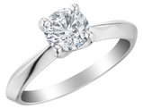 9/10 Carat (ctw H-I, I2-I3) Diamond Solitaire Knife Edge Engagement Ring in 14K White Gold