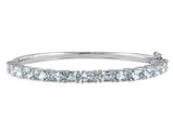 6.30 Carat (ctw) Light Aquamarine Bangle Bracelet in Sterling Silver